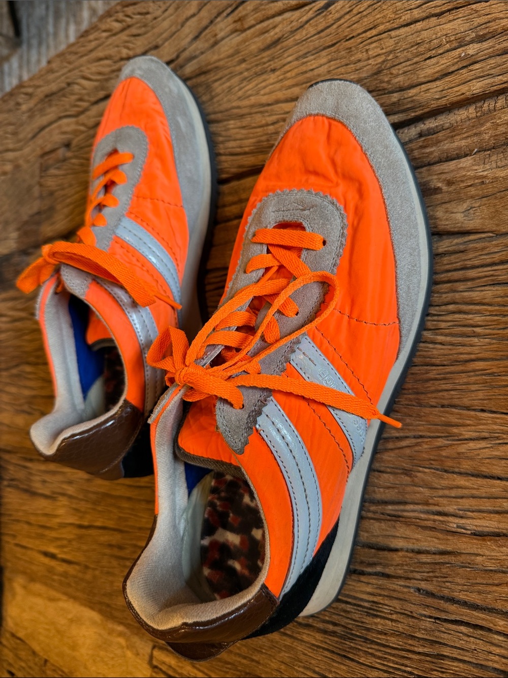 Hugo Boss Orange Nylon & Taupe Suede Men's Sneakers - Picture 2 of 4